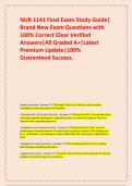 NUR 1141 Final Exam Study Guide&vert; Brand New Exam Questions with 100&percnt; Correct Clear Verified Answers&vert;All Graded A&plus;&vert;Latest Premium Update&vert;100&percnt; Guaranteed Success&period;