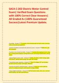 SACA C-202 Electric Motor Control Exam&vert; Verified Exam Questions with 100&percnt; Correct Clear Answers&vert; All Graded A&plus;&vert;100&percnt; Guaranteed Success&vert;Latest Premium Update&period;