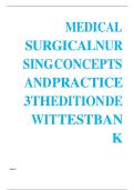 Medical-Surgical Nursing&colon; Concepts & Practice&comma; 3rd Edition deWit &ndash; Test Bank & Study Guide &lpar;Chapter 1-12 Q&A&rpar;