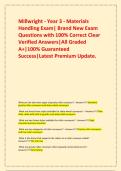  Millwright - Year 3 - Materials Handling Exam&vert; Brand New Exam Questions with 100&percnt; Correct Clear Verified Answers&vert;All Graded A&plus;&vert;100&percnt; Guaranteed Success&vert;Latest Premium Update&period;