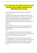 NCCT Insurance & Coding Practice Test&vert; 125  questions&vert; with complete solutions&vert;Latest  2026 Release&vert;Sure To pass