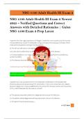 NSG 4100 Adult Health III Exam 2 Newest  2025 &ndash; Verified Questions and Correct  Answers with Detailed Rationales &vert; Galen  NSG 4100 Exam 2 Prep Latest 