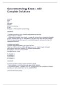 Gastroenterology Exam 1 with Complete Solutions