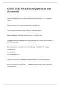 COSC 3340 Final Exam Questions and Answers