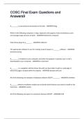 COSC Final Exam Questions and Answers