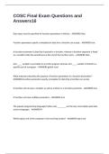 COSC Final Exam Questions and Answers