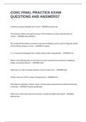 COSC FINAL PRACTICE EXAM QUESTIONS AND ANSWERS