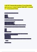 AAB MT Immunohematology Exam Questions and Answers &vert; Latest Update 2026&sol;2027 &vert; Graded A&plus; &vert; Guaranteed PASS&period;