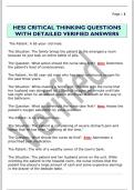 HESI CRITICAL THINKING QUESTIONS  WITH DETAILED VERIFIED ANSWER