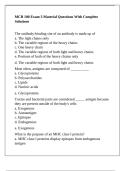 MCB 100 Exam 3 Material Questions With Complete Solutions