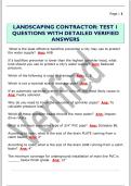 LANDSCAPING CONTRACTOR&colon; TEST 1  QUESTIONS WITH DETAILED VERIFIED  ANSWERS
