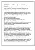 MCB 100 Exam 4 IClickers Questions With Complete Solutions