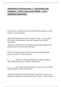 OPERATING SYSTEMS EXAM 2 &vert; QUESTIONS AND ANSWERS &vert; LATEST 2025&sol;2026 UPDATE &vert; WITH COMPLETE SOLUTION&excl;&excl;