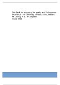 Test Bank for Managing for Quality and Performance Excellence&comma; 11th Edition by James R&period; Evans&comma; William M&period; Lindsay et al&period; &vert; A Complete Guide