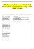 APM Exam with all Correct & 100&percnt; Verified Answers&vert; Actual Complete Exam&vert; Already Graded A&plus; &lpar;Just Released&rpar; 