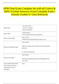 APM Final Exam Complete Set with all Correct & 100&percnt; Verified Answers&vert; Actual Complete Exam &vert;Already Graded A&plus; &lpar;Just Released&rpar; 
