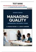 Test Bank For Managing Quality Integrating the Supply Chain&comma; 7th Edition By S&period; Thomas Foster&comma; John W&period; Gardner&vert;All Chapters 1-15