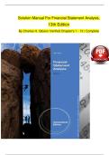 Solution Manual For Financial Statement Analysis&comma;  13th Edition  By Charles H&period; Gibson&comma; Verified Chapter's 1 - 13 &vert; Complete 