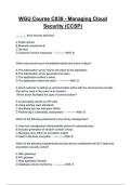 WGU Course C838 - Managing Cloud Security &lpar;CCSP&rpar; Questions & ANSWERS &lpar;A&plus; GRADED 100&percnt; VERIFIED&rpar;&vert; 2025&sol;2026