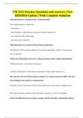 CM 3111 Practice Questions and Answers &vert; New 2025&sol;2026 Update &vert; With Complete Solutions