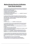 Medical-Surgical Nursing Certification Exam Study Questions & ANSWERS &lpar;A&plus; GRADED 100&percnt; VERIFIED&rpar;&vert; 2025&sol;2026