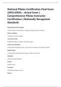 National Pilates Certification Final Exam  (2025/2026) – Actual Exam |  Comprehensive Pilates Instructor  Certification | Nationally Recognized  Standards 