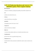 LAW 122 Finals prep Questions and Answers &vert; New 2025&sol;2026 Update &vert; With Complete Solutions