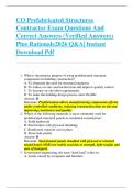 CO Prefabricated Structures  Contractor Exam Questions And  Correct Answers &lpar;Verified Answers&rpar;  Plus Rationale2026 Q&A&vert; Instant  Download Pdf 