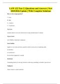 LAW 122 Test 2 &vert; Questions and Answers &vert; New 2025&sol;2026 Update &vert; With Complete Solutions
