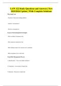 LAW 122 Study Questions and Answers &vert; New 2025&sol;2026 Update &vert; With Complete Solutions