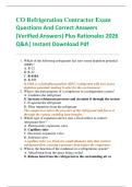 CO Refrigeration Contractor Exam  Questions And Correct Answers   &lpar;Verified Answers&rpar; Plus Rationales 2026   Q&A&vert; Instant Download Pdf  