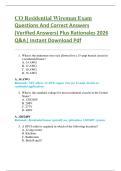 CO Residential Wireman Exam  Questions And Correct Answers   &lpar;Verified Answers&rpar; Plus Rationales 2026   Q&A&vert; Instant Download Pdf   