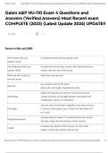 Galen A&P NU-110 Exam 4 Questions and Answers &lpar;Verified Answers&rpar; Most Recent exam COMPLETE &lpar;2025&rpar; &lpar;Latest Update 2026&rpar; UPDATE&excl;&excl;