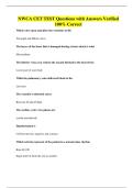 NWCA CET TEST Questions with Answers Verified 100&percnt; Correct