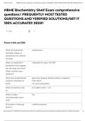 NBME Biochemistry Shelf Exam comprehensive questions &vert; FREQUENTLY MOST TESTED QUESTIONS AND VERIFIED SOLUTIONS&sol;GET IT 100&percnt; ACCURATE&excl;&excl; 2025&excl;&excl;