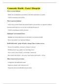 Community Health - Exam 1 Blueprint