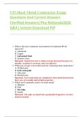 CO Sheet Metal Contractor Exam  Questions And Correct Answers    &lpar;Verified Answers&rpar; Plus Rationale2026  Q&A&vert; Instant Download Pdf   