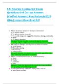 CO Shoring Contractor Exam  Questions And Correct Answers  &lpar;Verified Answers&rpar; Plus Rationale2026  Q&A&vert; Instant Download Pdf 