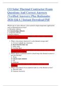 CO Solar Thermal Contractor Exam  Questions And Correct Answers  &lpar;Verified Answers&rpar; Plus Rationales  2026 Q&A &vert; Instant Download Pdf 
