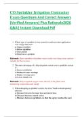 CO Sprinkler Irrigation Contractor  Exam Questions And Correct Answers    &lpar;Verified Answers&rpar; Plus Rationale2026  Q&A&vert; Instant Download Pdf   