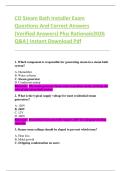 CO Steam Bath Installer Exam  Questions And Correct Answers    &lpar;Verified Answers&rpar; Plus Rationale2026  Q&A&vert; Instant Download Pdf   