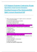 CO Support Systems Contractor Exam  Questions And Correct Answers    &lpar;Verified Answers&rpar; Plus Rationale2026  Q&A&vert; Instant Download Pdf  