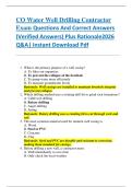 CO Water Well Drilling Contractor  Exam Questions And Correct Answers   &lpar;Verified Answers&rpar; Plus Rationale2026  Q&A&vert; Instant Download Pdf  