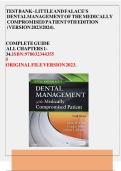 TEST BANK - Little and Falace's Dental Management of the Medically Compromised Patient 9th Edition &lpar;2024&rpar; &vert;COMPLETE GUIDE