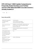 OTD 433 Exam 1 &vert;2025 Update Comprehensive Frequently Tested Questions And Verified Answers With Rationales&vert;100&percnt; Accurate Answers &vert; Already Graded A&plus;