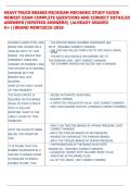 HEAVY TRUCK BRAKES MICHIGAN MECHANIC STUDY GUIDE  NEWEST EXAM COMPLETE QUESTIONS AND CORRECT DETAILED  ANSWERS &lpar;VERIFIED ANSWERS&rpar; &vert;ALREADY GRADED  A&plus;&vert;&vert;BRAND NEW&excl;&excl;2025-2026  