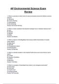 AP Environmental Science Exam Review Questions & ANSWERS &lpar;A&plus; GRADED 100&percnt; VERIFIED&rpar;&vert; 2025&sol;2026