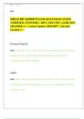 MHACBO QMHP EXAM QUESTIONS WITH VERIFIED ANSWERS &vert; 100&percnt; SOLVED &vert; ALREADY GRADED A&plus; &vert; Latest Update 2026&sol;2027 &vert; Already Graded A&plus;&period;