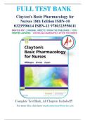 Test Bank for Clayton's Basic Pharmacology for Nurses 18th Edition by Michelle J&period; Willihnganz&comma; Samuel L&period; Gurevitz & Bruce D&period; Clayton ISBN 9780323550611 Chapter 1-48 &vert; Complete Guide A&plus;