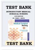 Test Bank for Introductory Medical-Surgical Nursing 12th Edition by Timby Smith&comma; All Chapters 1-72 Covered&comma; A&plus; guide&period;